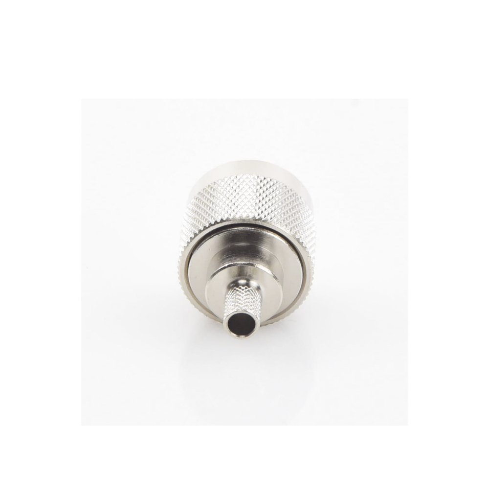 N Male Connector, Folding Ring and Captive Pin for RG-8/X, 9258, LMR-240, Nickel/Gold/Teflon.