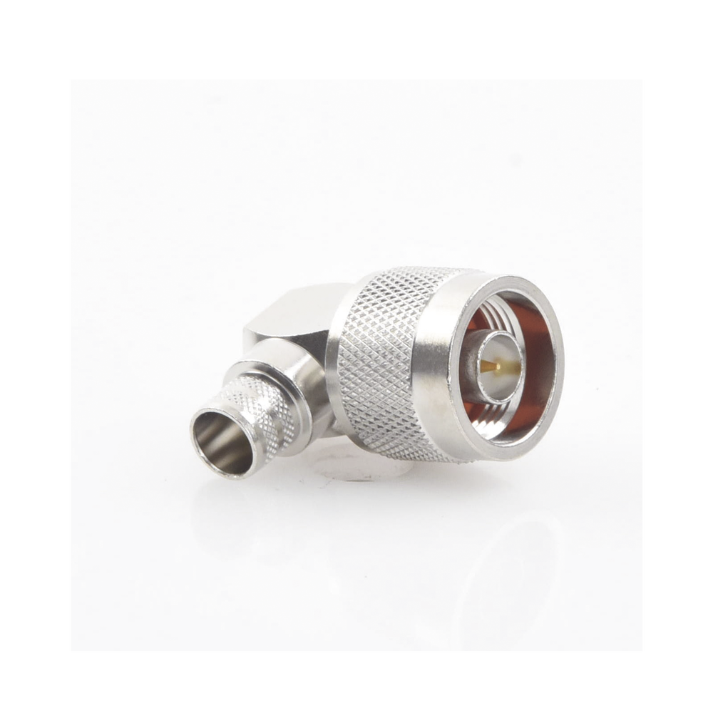 N male connector on A/R folding ring for RG-142/U cable.