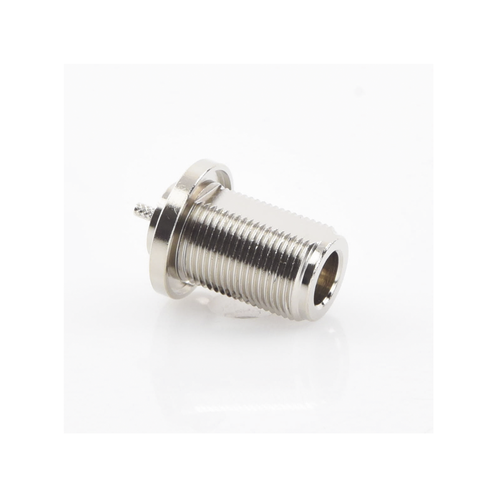 N Female Rear/Panel (Chassis) Mount Fold-Back Ring Connector (0.130") to RG-316/U type cables, 84316.