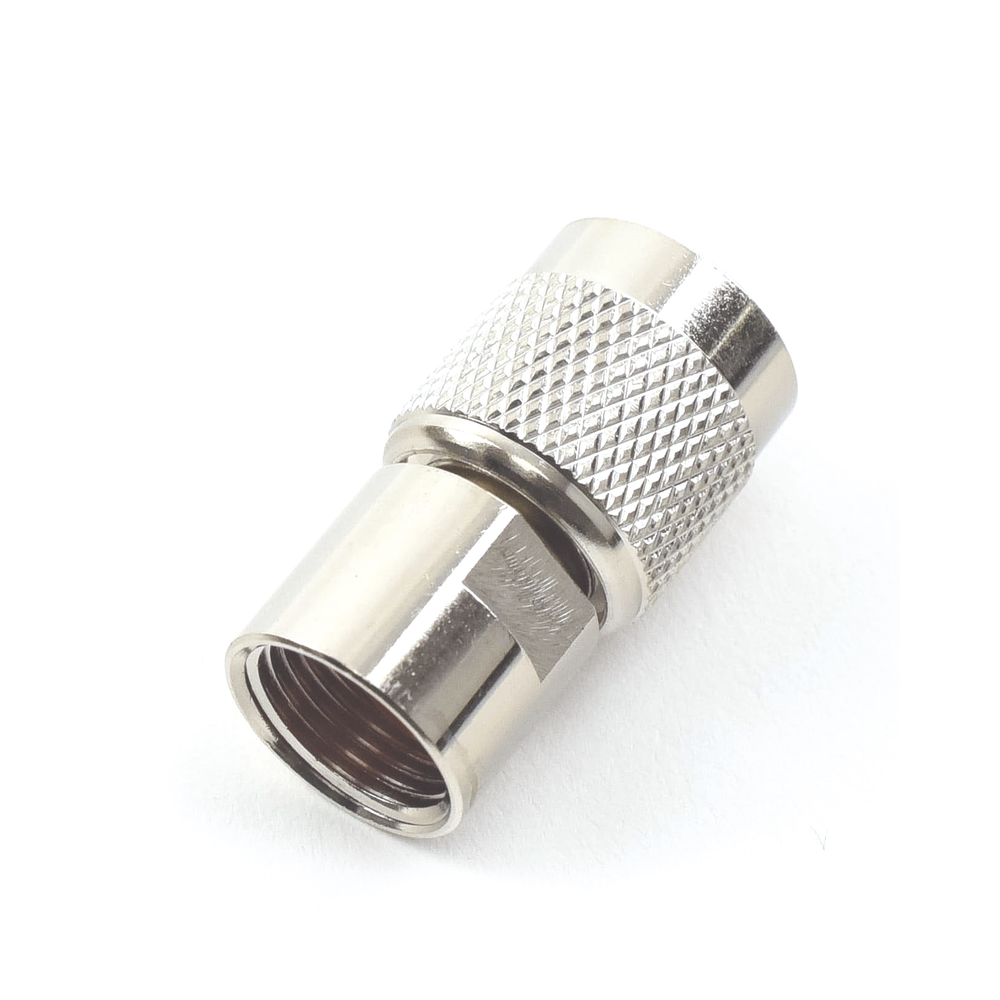 TNC Male Threaded Connector for RG-8/X, LMR-240 Cables, Nickel/Gold/Teflon.