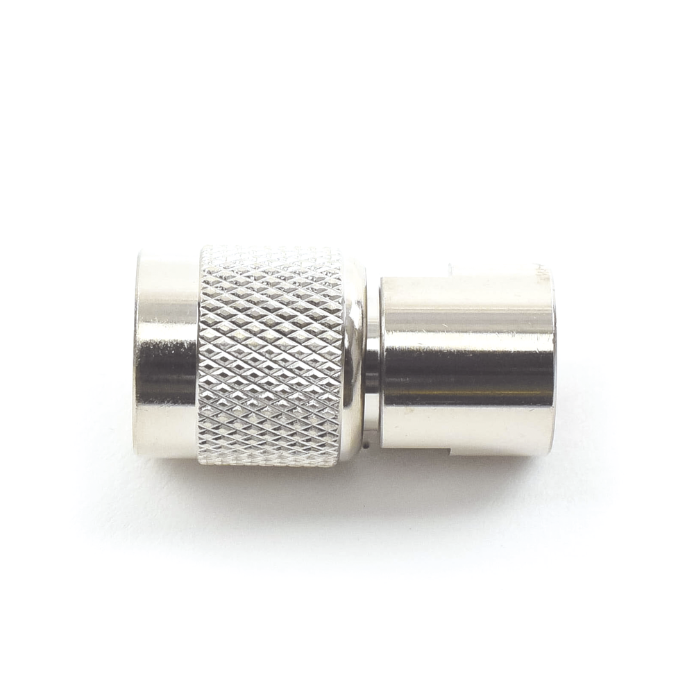 TNC Male Threaded Connector for RG-8/X, LMR-240 Cables, Nickel/Gold/Teflon.