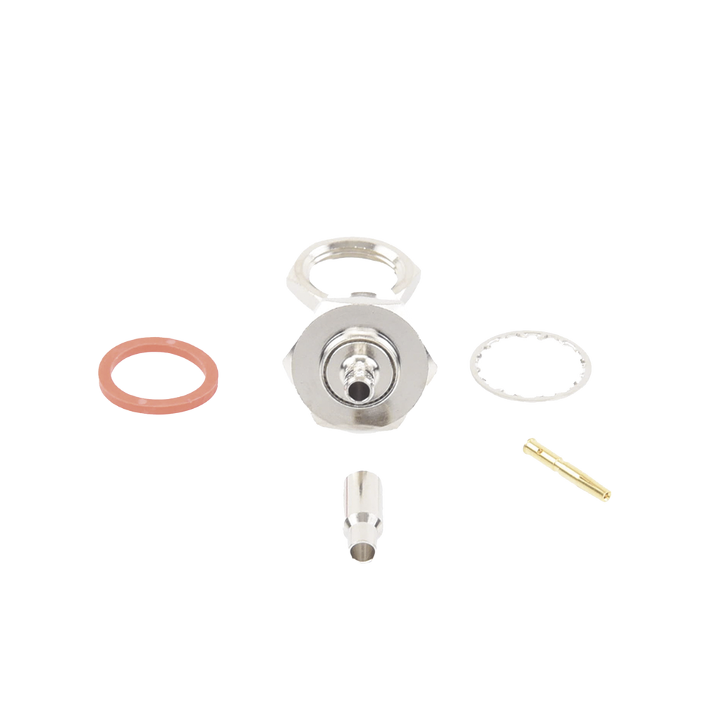 TNC Female Chassis Mount Flat D-Type Connector with Fold-Down Ring for RG-174/U, 8216.