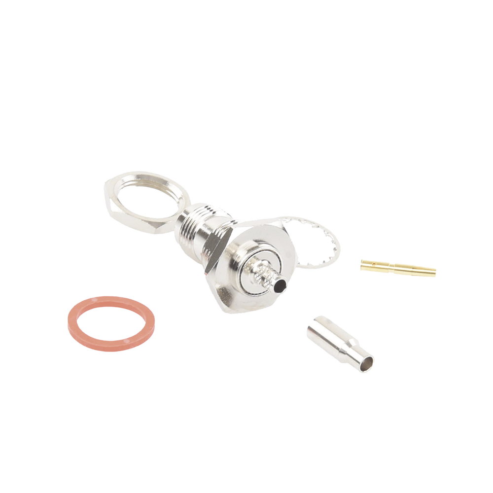 Conector TNC Hembra de montaje en Chasis tipo D Plano y anillo plegable para RG-174/U, 8216.