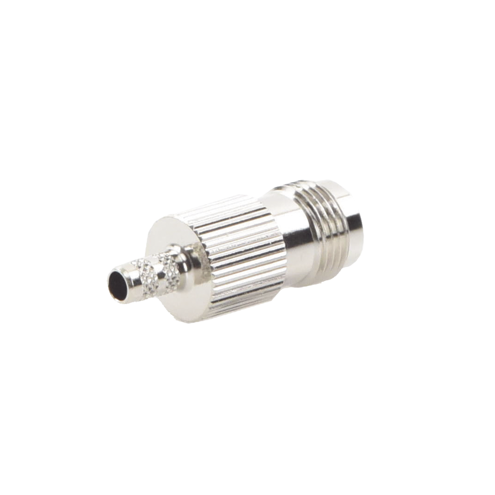 Conector TNC Hembra de Anillo Plegable para Cables RG-58/U, RG-142/U, Niquel /Oro /Delrin.