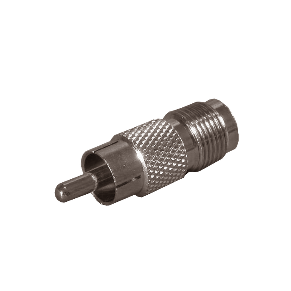 Adaptador de TNC Hembra a RCA Macho tipo Fono para Aplicaciones de Audio y Video, Níquel/ Oro/ Teflón.​