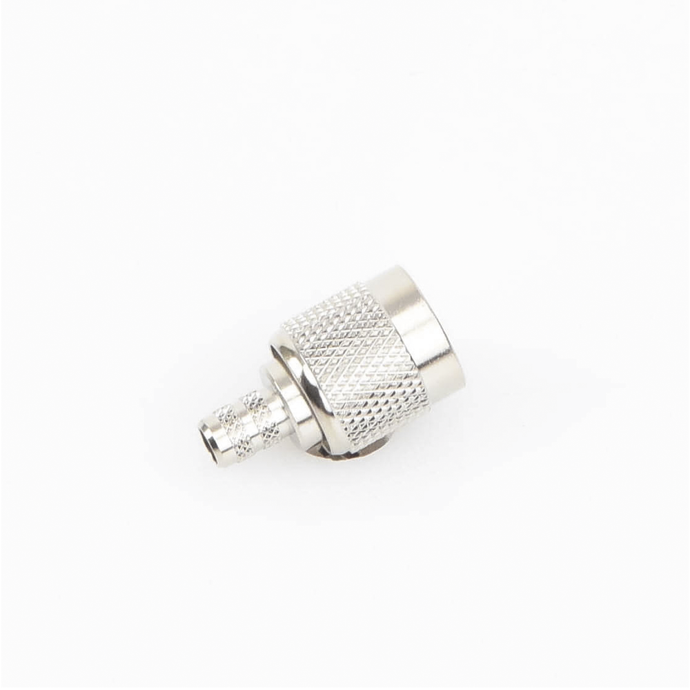 TNC Male Crimp Connector for RG-59/U Cable, Group D, Nickel/Gold/Delrin.