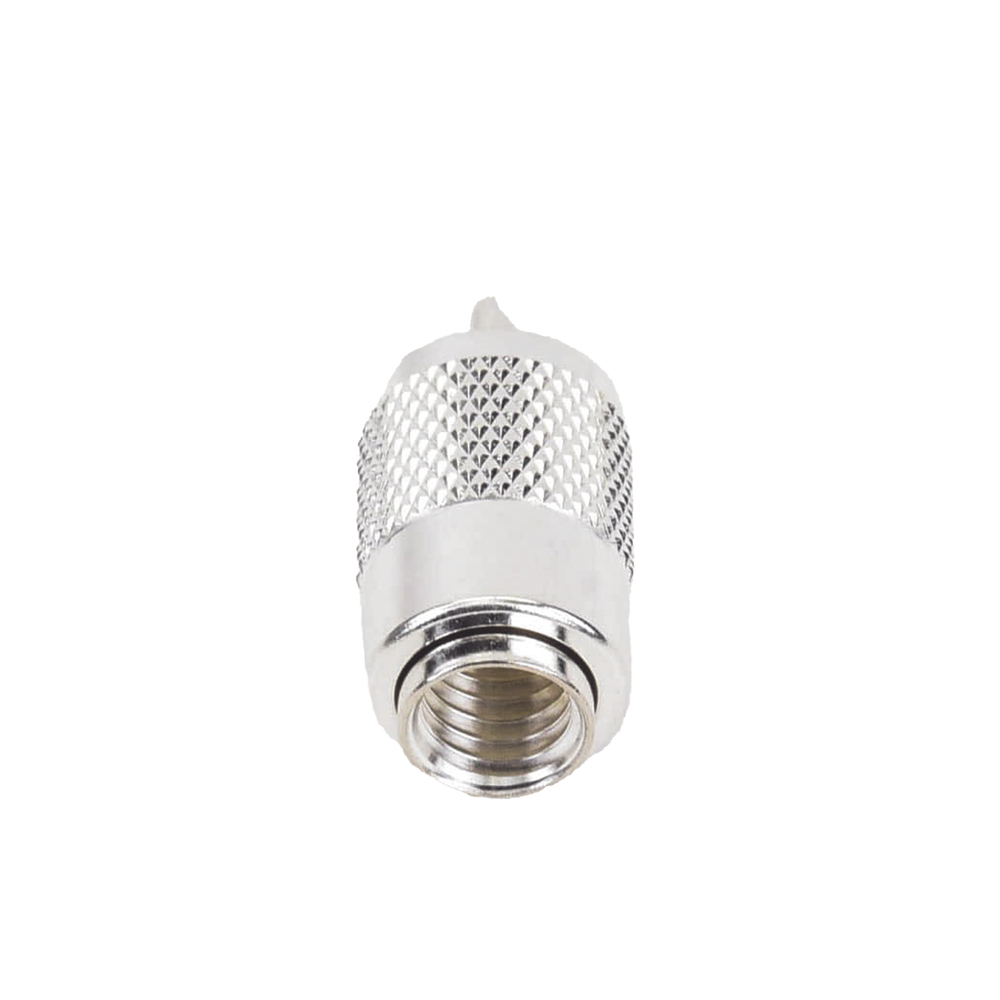 Conector UHF Macho (PL-259) para Cables RG-8/U, RG-8U-SYS, 8237, 8267, 8268, 9913, CTN-400, 7810, 8214, 7810A, RFLASH-1113, LMR-400, Plata )/ Plata/ Teflón.