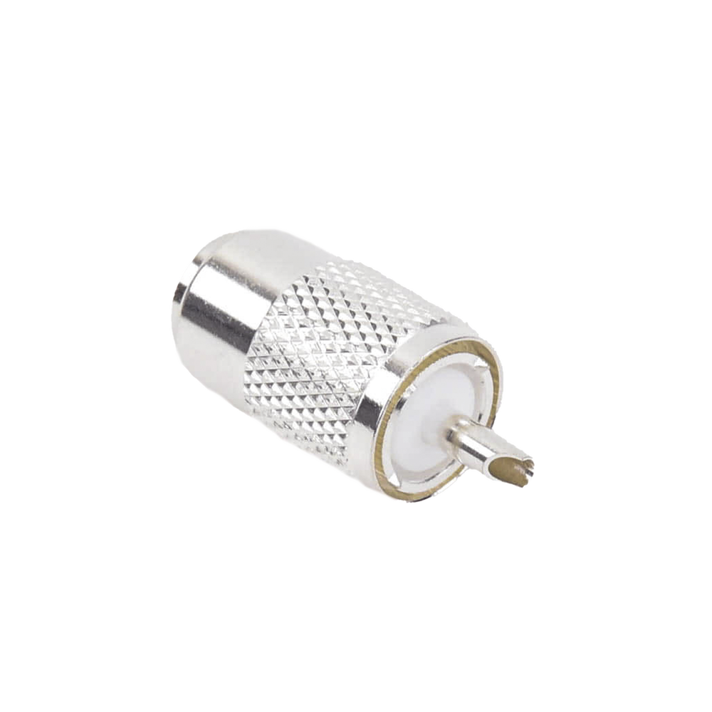 Conector UHF Macho (PL-259) para Cables RG-8/U, RG-8U-SYS, 8237, 8267, 8268, 9913, CTN-400, 7810, 8214, 7810A, RFLASH-1113, LMR-400, Plata )/ Plata/ Teflón.