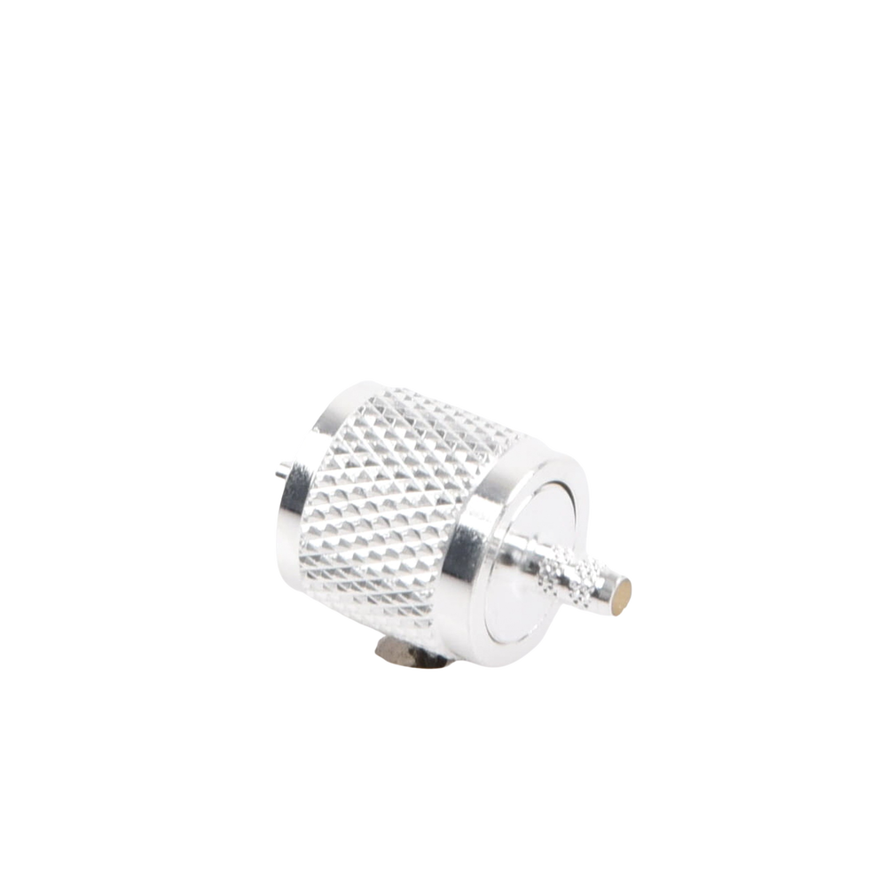 UHF Male (PL-259) connector with folding ring for RG-58/U, RG-142/U cables.