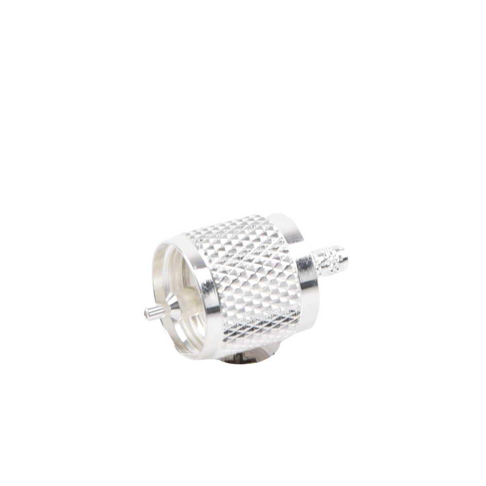 UHF Male (PL-259) connector with folding ring for RG-58/U, RG-142/U cables.