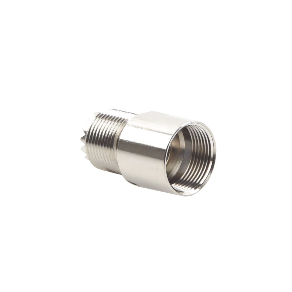 Conector UHF Hembra (SO-239) para Cables RG-8/U (8237), RG-213/U (8267), RG-214 (8268), Niquel/ Plata/ Teflón.