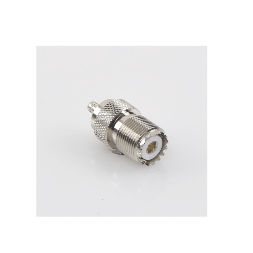 UHF female (SO-239) collapsible ring connector for RG-58/U, RG-142/U cable.