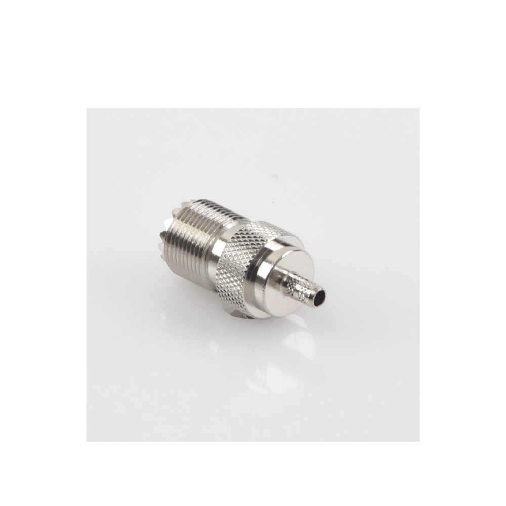 UHF female (SO-239) collapsible ring connector for RG-58/U, RG-142/U cable.