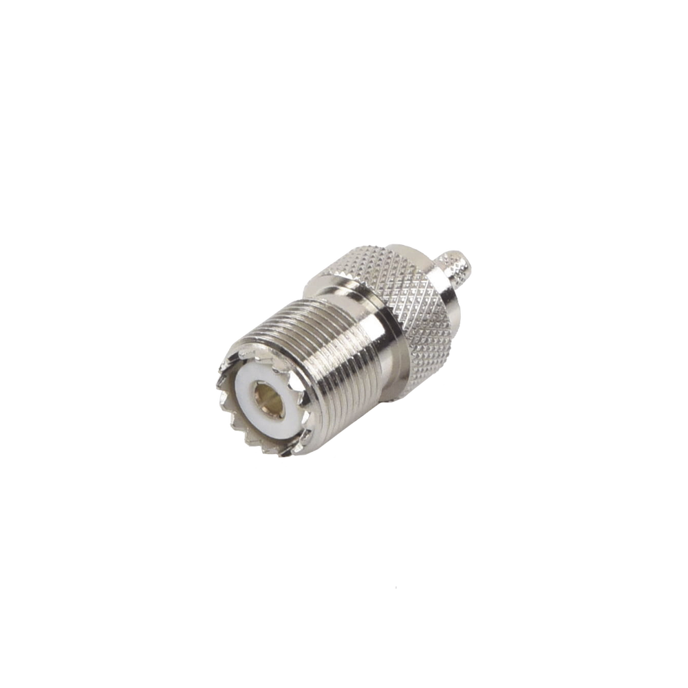 Conector UHF hembra (SO-239) de anillo plegable para cable RG-58/U, RG-142/U.