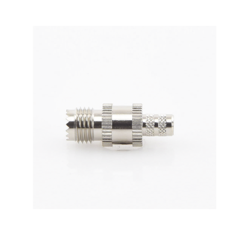 Mini-UHF Female In-Line Connector, Folding Ring for RG-8/X, 9258, LMR-240 Coaxial Cable, Nickel/Silver/Teflon.