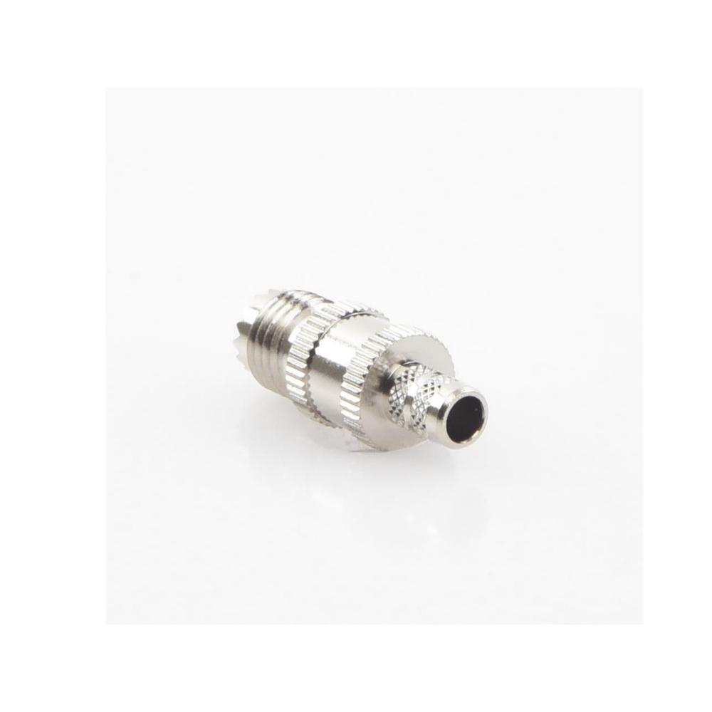 Mini-UHF Female In-Line Connector, Folding Ring for RG-8/X, 9258, LMR-240 Coaxial Cable, Nickel/Silver/Teflon.