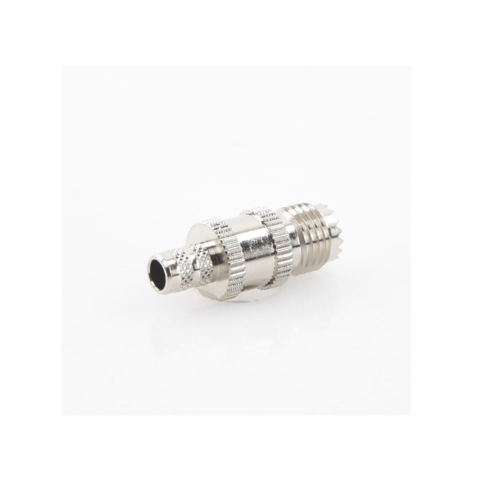 Mini-UHF Female In-Line Connector, Folding Ring for RG-8/X, 9258, LMR-240 Coaxial Cable, Nickel/Silver/Teflon.