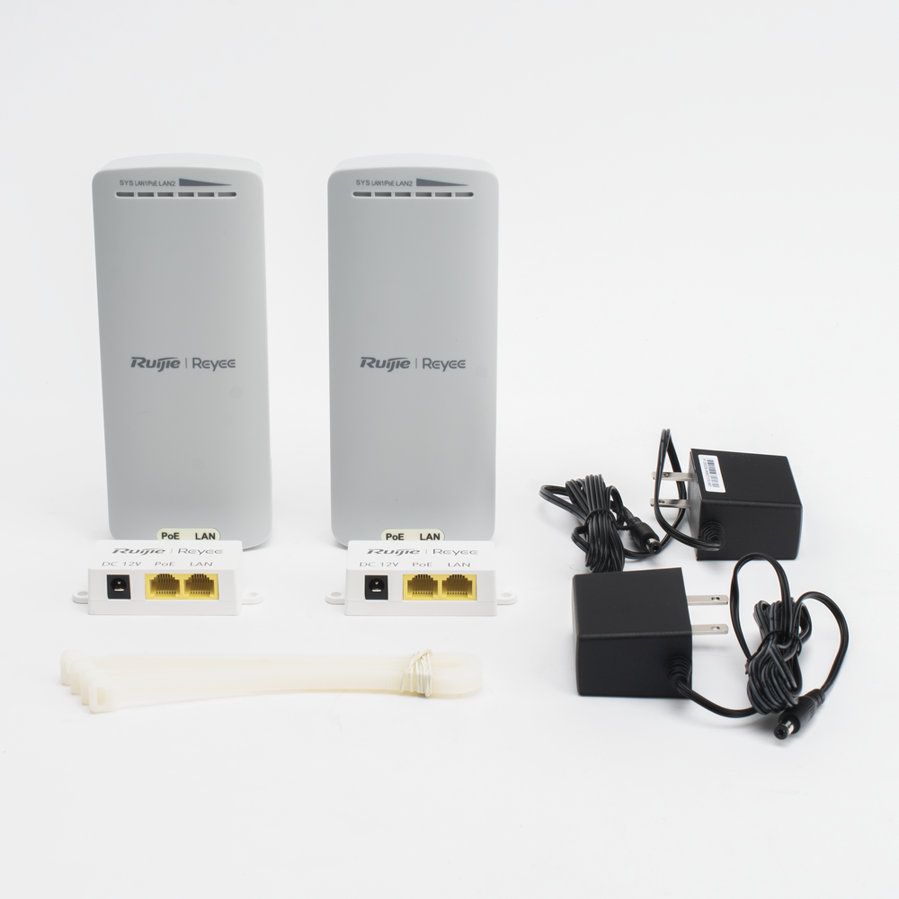 Kit completo Punto a Punto para distancias de hasta 500m, 2.4GHz, Ideal para Ascensor, Campus y Edificios, hasta 300Mbps