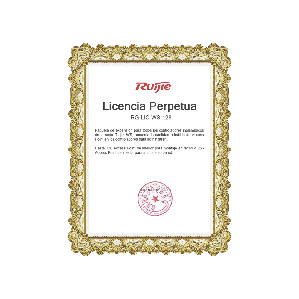 Licencia para Controladora On-Primise Ruijie Networks Enterprise 128 APs
