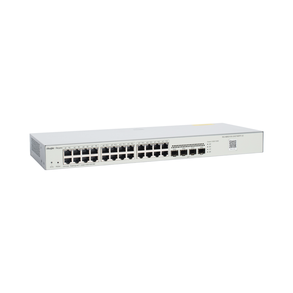 Switch No PoE Gestionable en la Nube de 28 Puertos Gigabit Capa 2, 24 x 10/100/1000Base-T + 4 Puertos SFP