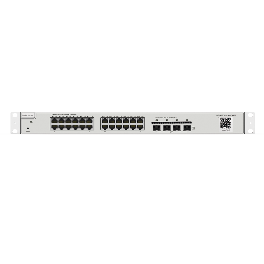 28-Port Gigabit Non-PoE Layer 3 Switch, 24 10/100/1000Base-T Ports, and 4 SFP Uplink Ports