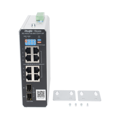 Switch Industrial PoE con gestión en la nube con 1 puerto PoE++, 7 puertos PoE+ y 2 puertos uplink SFP Ideal para temper