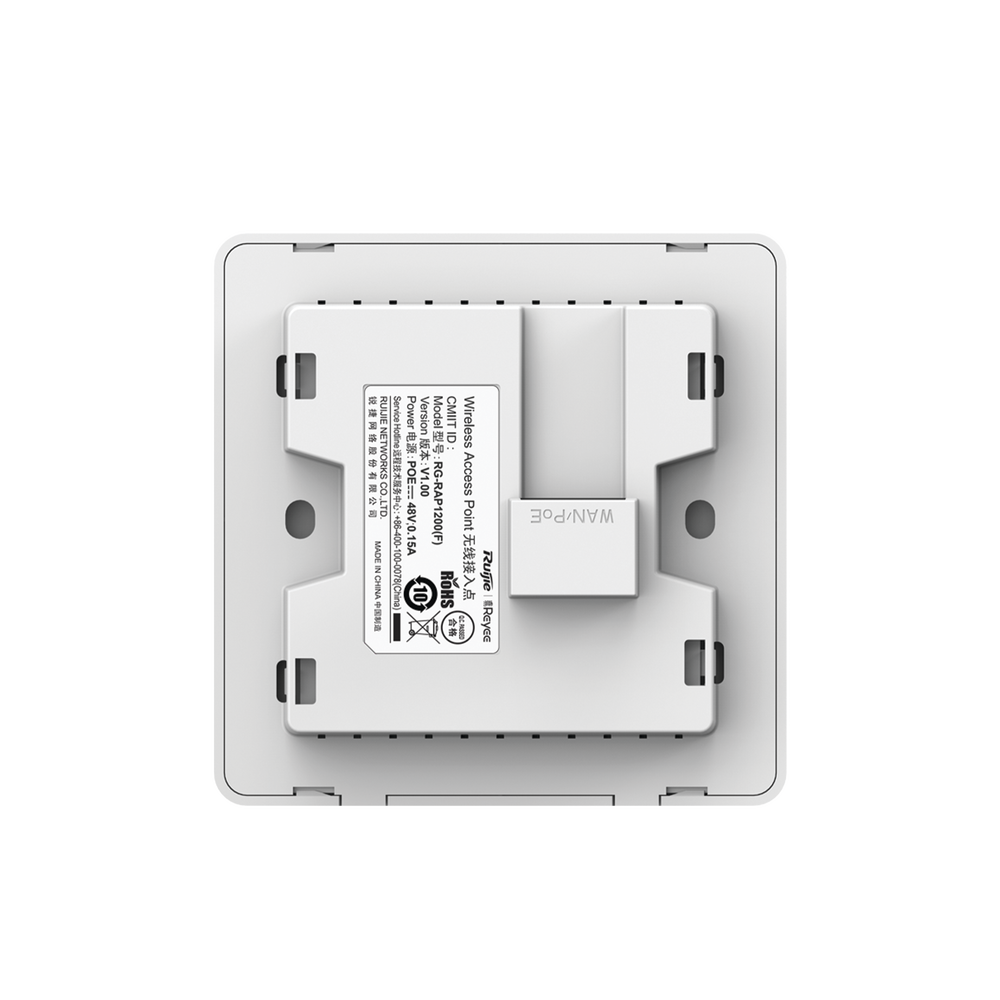 Punto de Acceso para pared, 802.11ac Wave 2, MIMO 2X2, 1.2 Gbps, puerto adicional frontal 10/100 ideal para habitaciones