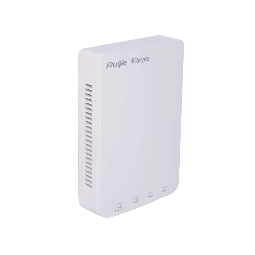 Punto de acceso Wi-Fi 5 de pared para interior 360°, doble banda 802.11ac wave2, 1267Mbps, 5 puertos GE, hasta 110 usuarios, soporta PoE passthrough