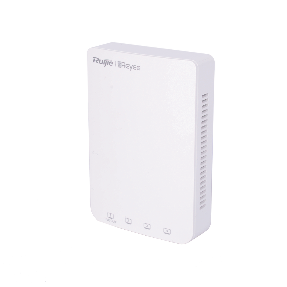 Punto de acceso Wi-Fi 5 de pared para interior 360°, doble banda 802.11ac wave2, 1267Mbps, 5 puertos GE, hasta 110 usuarios, soporta PoE passthrough