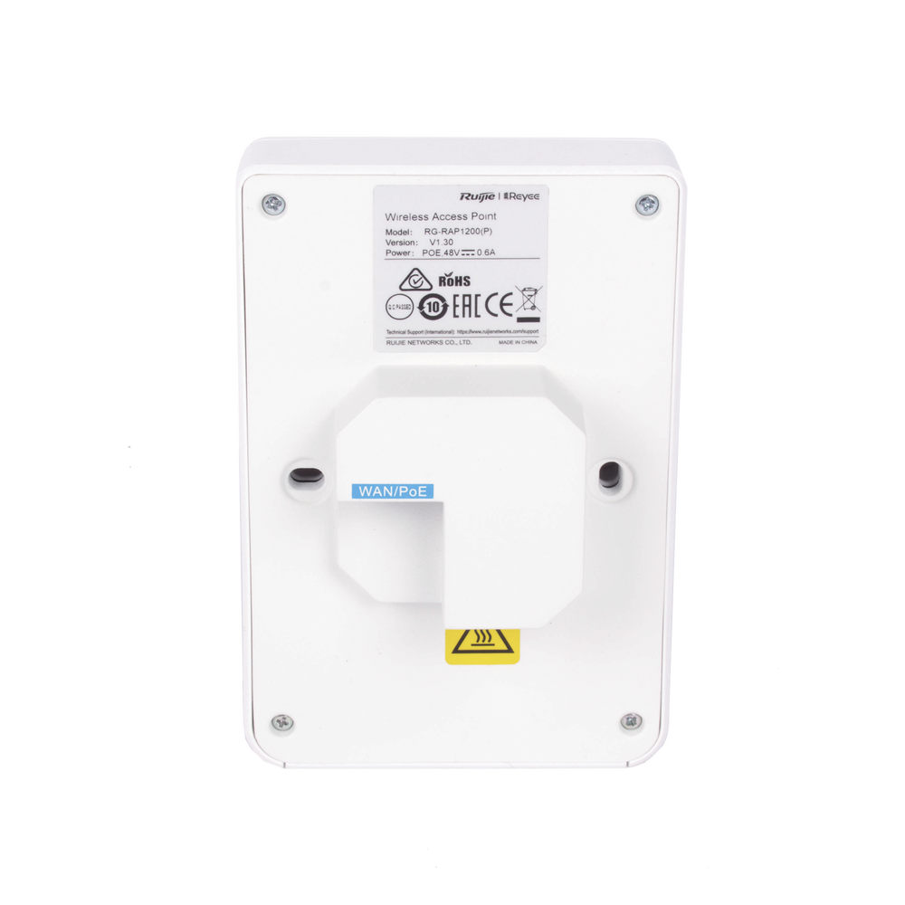 Punto de acceso Wi-Fi 5 de pared para interior 360°, doble banda 802.11ac wave2, 1267Mbps, 5 puertos GE, hasta 110 usuarios, soporta PoE passthrough
