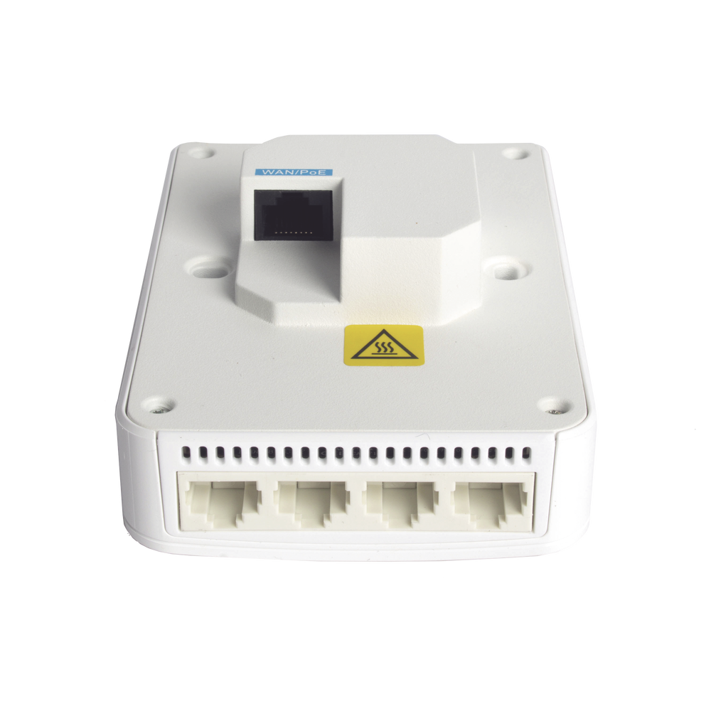 Punto de acceso Wi-Fi 5 de pared para interior 360°, doble banda 802.11ac wave2, 1267Mbps, 5 puertos GE, hasta 110 usuarios, soporta PoE passthrough