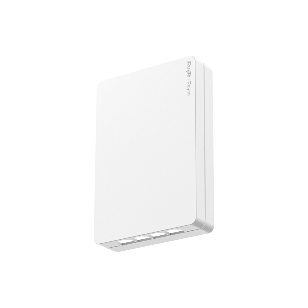 Punto de acceso Wi-Fi 6 de pared para interior 360°, doble banda, 2976 Mbps, 4 puertos GE downlink + 1 puerto GE uplink, hasta 512 usuarios, portal cautivo standalone, compatible con reyee mesh