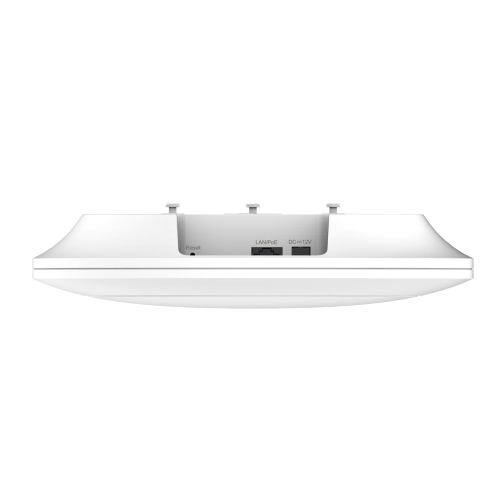 Punto de acceso Wi-Fi 6 de techo para interior 360°, doble banda, 2976 Mbps, hasta 512 usuarios, 1 puerto GE, diseño redondo, portal cautivo standalone, soporta Mesh