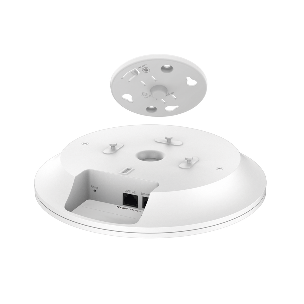 Punto de acceso Wi-Fi 6 de techo para interior 360°, doble banda, 2976 Mbps, hasta 512 usuarios, 1 puerto GE, diseño redondo, portal cautivo standalone, soporta Mesh