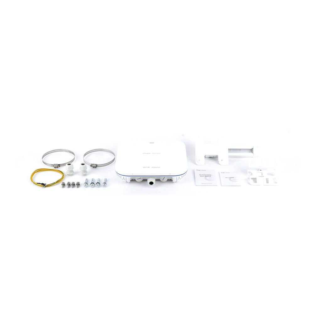Punto de acceso Wi-Fi 6 direccional para exterior, IP 68, doble banda 4x4, 5.95 Gbps, puerto SFP de 2.5GE ideal para fibra óptica, hasta 512 usuarios, protección hasta 4 kV y protección contra erosión eólica, reyee mesh