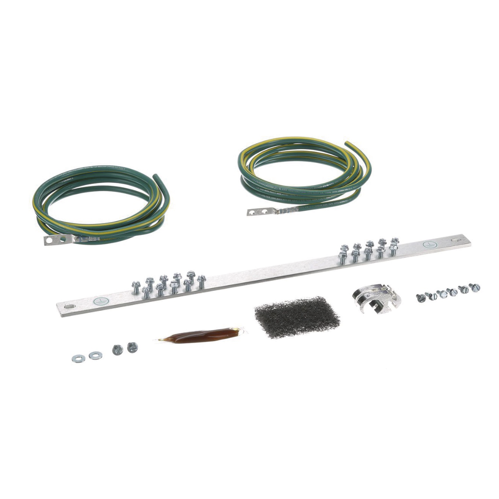 Grounding Kit with two 6 AWG Jumpers and 20-Hole Terminal Bar, for 19-inch Rack