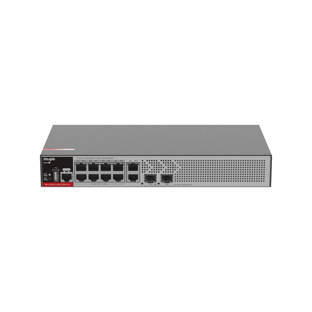 L2+ Managed Switch with 10 Gigabit ports (1-8 PoE+), 2 SFP for 1Gb / 2.5Gb fiber, free cloud management, 125w