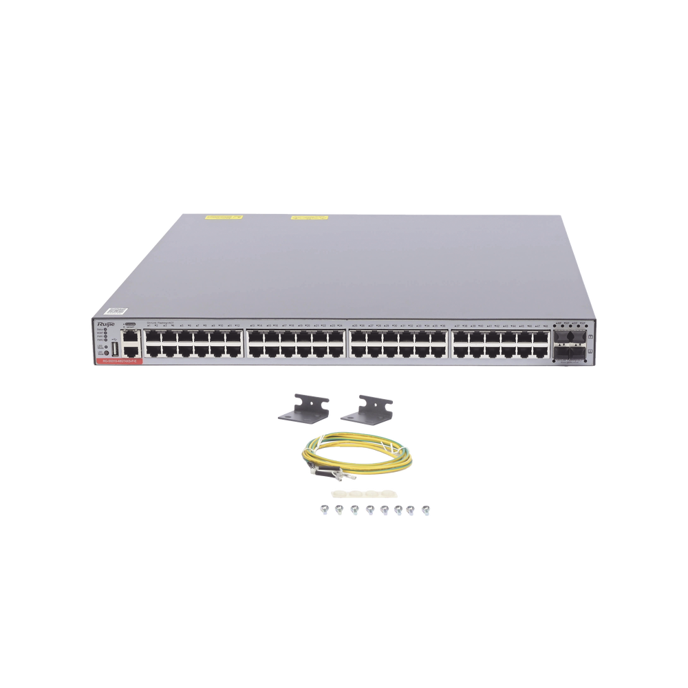 48-port GE electrical Layer 3 managed switch with PoE+, 4 10G uplink ports