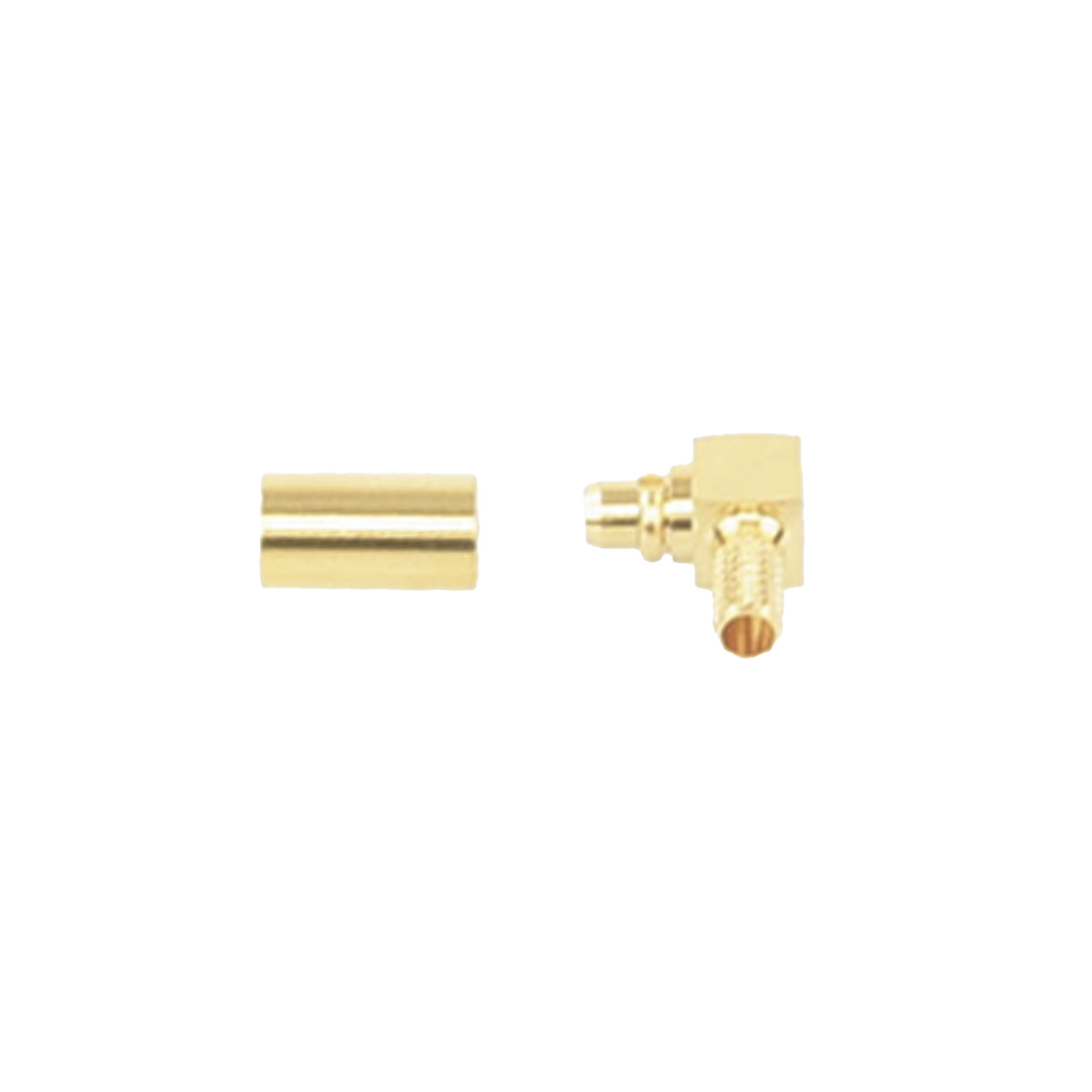 MMCX Male Connector in A/R with Folding Ring for RG-174/U, BELDEN 8216, Gold/Gold/Teflon.