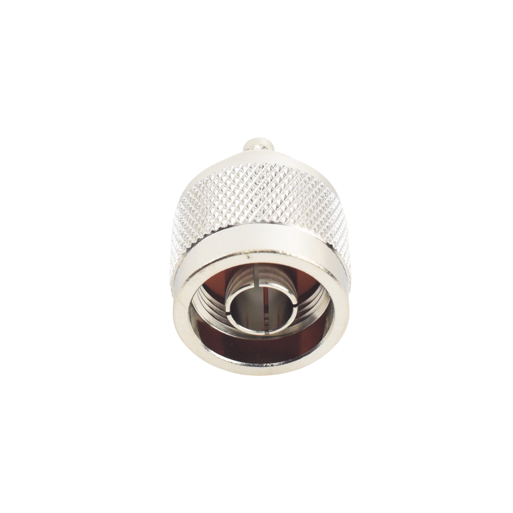 N Male Reverse Fold Ring Connector for RG-58/U, RG-142/U cables.