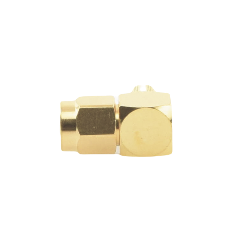 Reverse SMA Male Connector with folding ring for RG-142/U cable, Gold/Gold/Teflon.