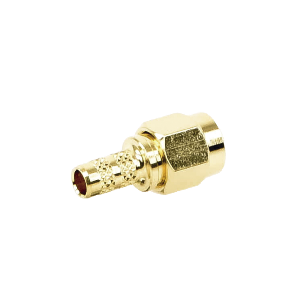SMA Male Connector with Folding Ring for RG-58/U Cable, Gold/Gold/Teflon.