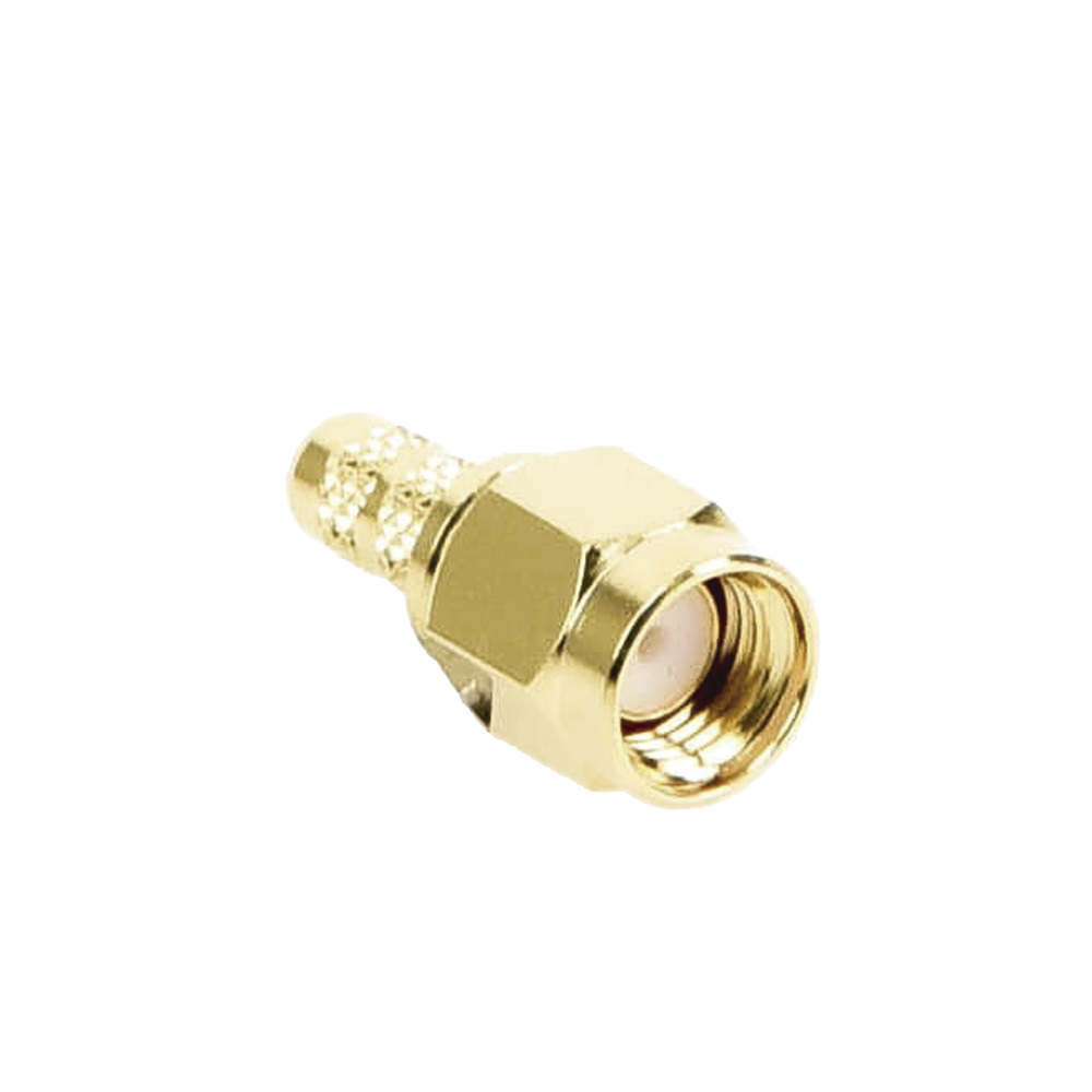 SMA Male Connector with Folding Ring for RG-58/U Cable, Gold/Gold/Teflon.