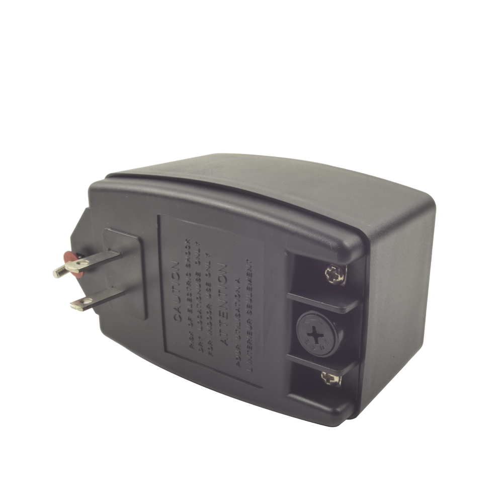 12 VAC 30 VA Wall Transformer. Features an easily interchangeable external fuse.