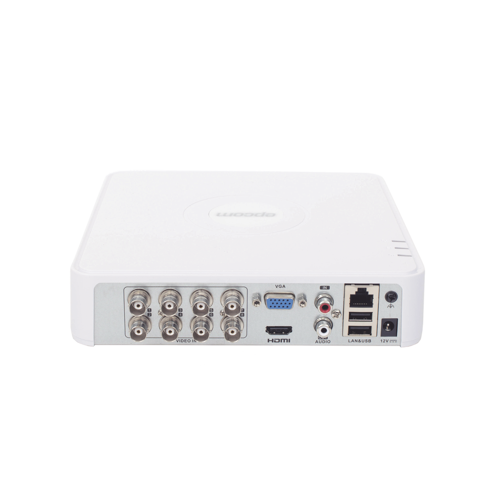 (AUDIO POR COAXITRON) DVR 8 Canales 2 Megapixel (1080p) Lite / 8 Canales TURBOHD + 2 Canales IP / 1 Bahía de Disco Duro / H.265+ / Salida de vídeo Full HD