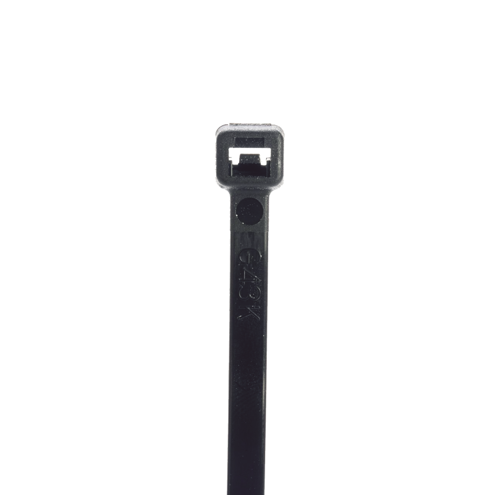 Cincho de Nylon 6.6 StrongHold™, de 188mm de largo, Color Negro, Exterior Resistente a Rayos UV, Paquete de 1000pz
