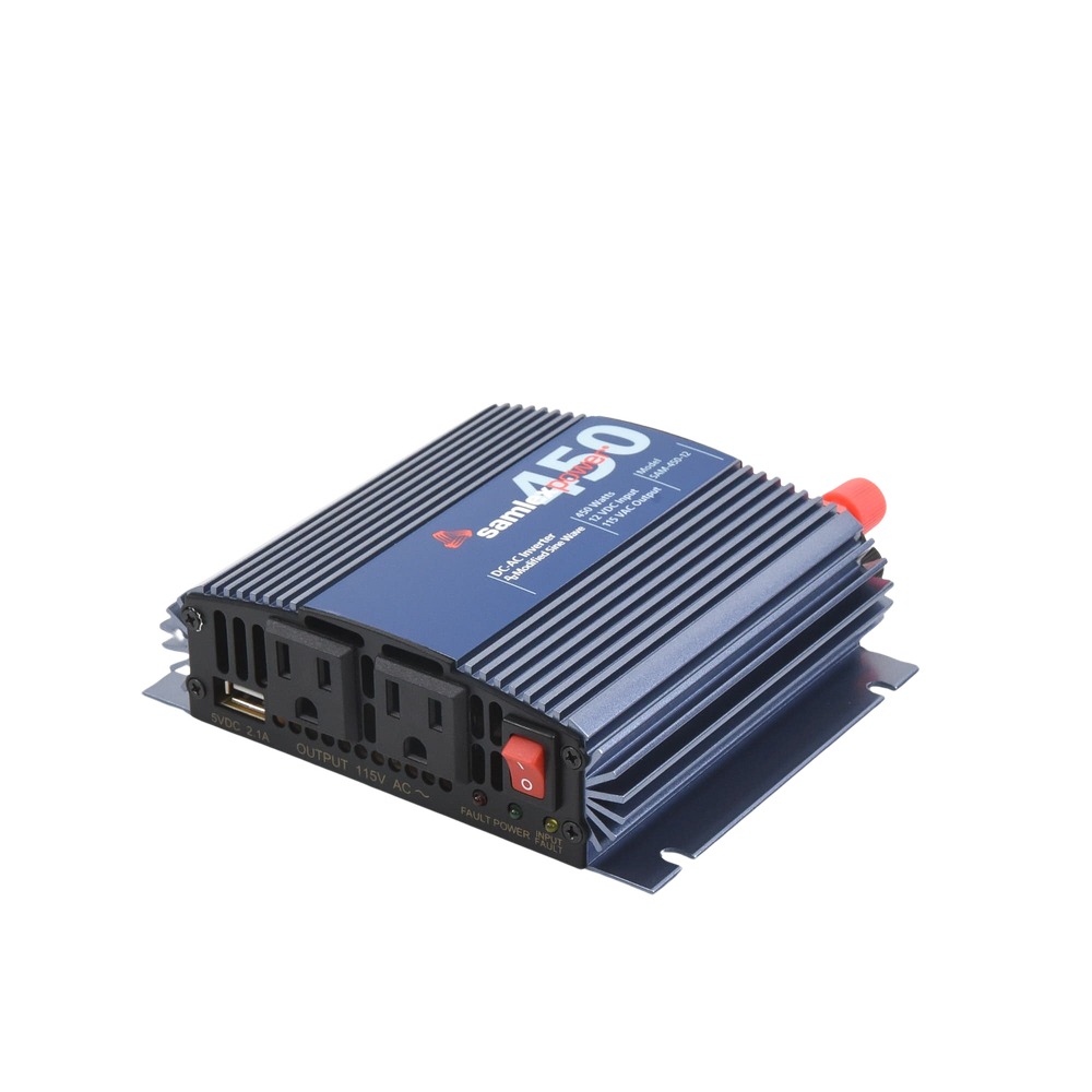 Power Inverter (DC-AC). Nominal Power 450 W, Input: 12 V DC, Output: 115 V AC 60 Hz