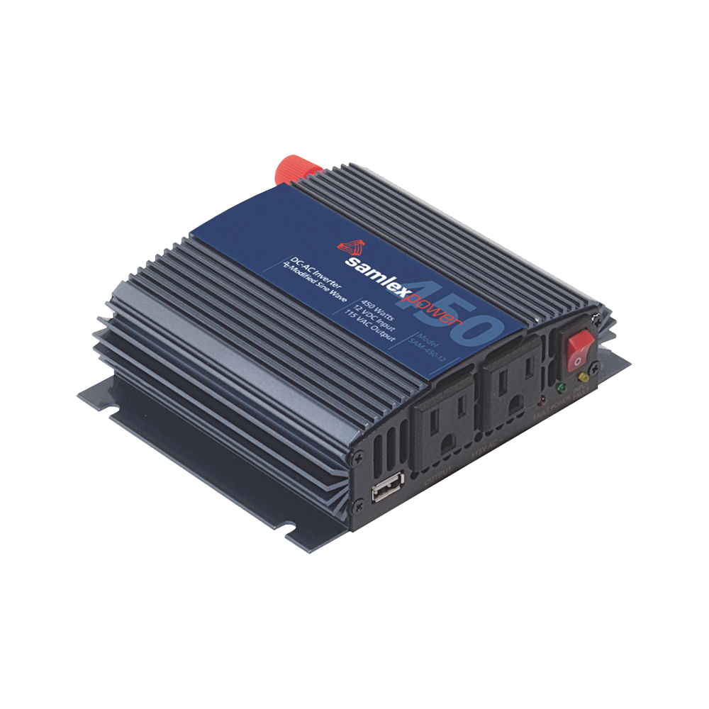Inversor de Corriente (CD-CA). Potencia Nominal 450 W, Ent:12Vcd, Sal: 115Vca 60 Hz