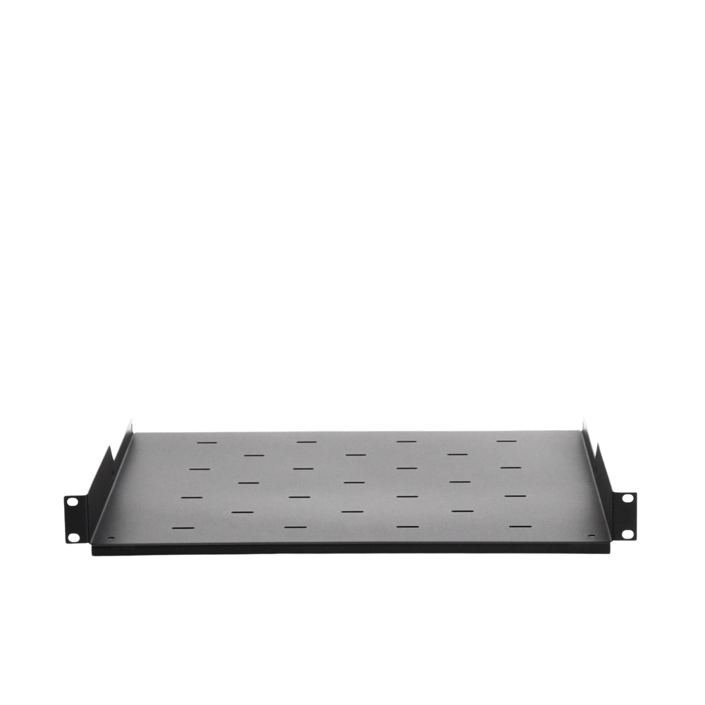 Rack support for 19" equipment, 34 cm deep, 1U, black