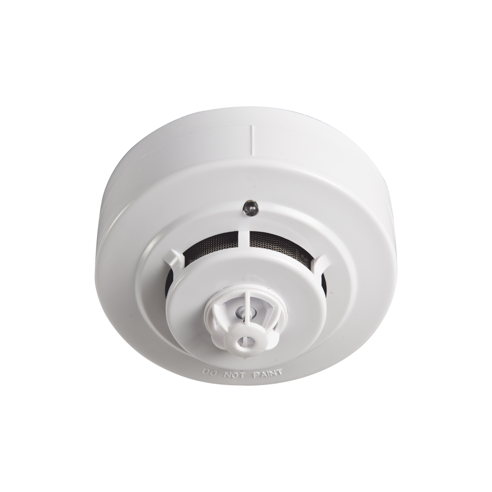 Photoelectric smoke detector with temperature detector, 2-wire connection